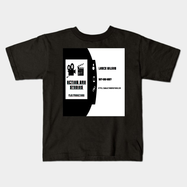 action bro contact Kids T-Shirt by Action bro studios merch